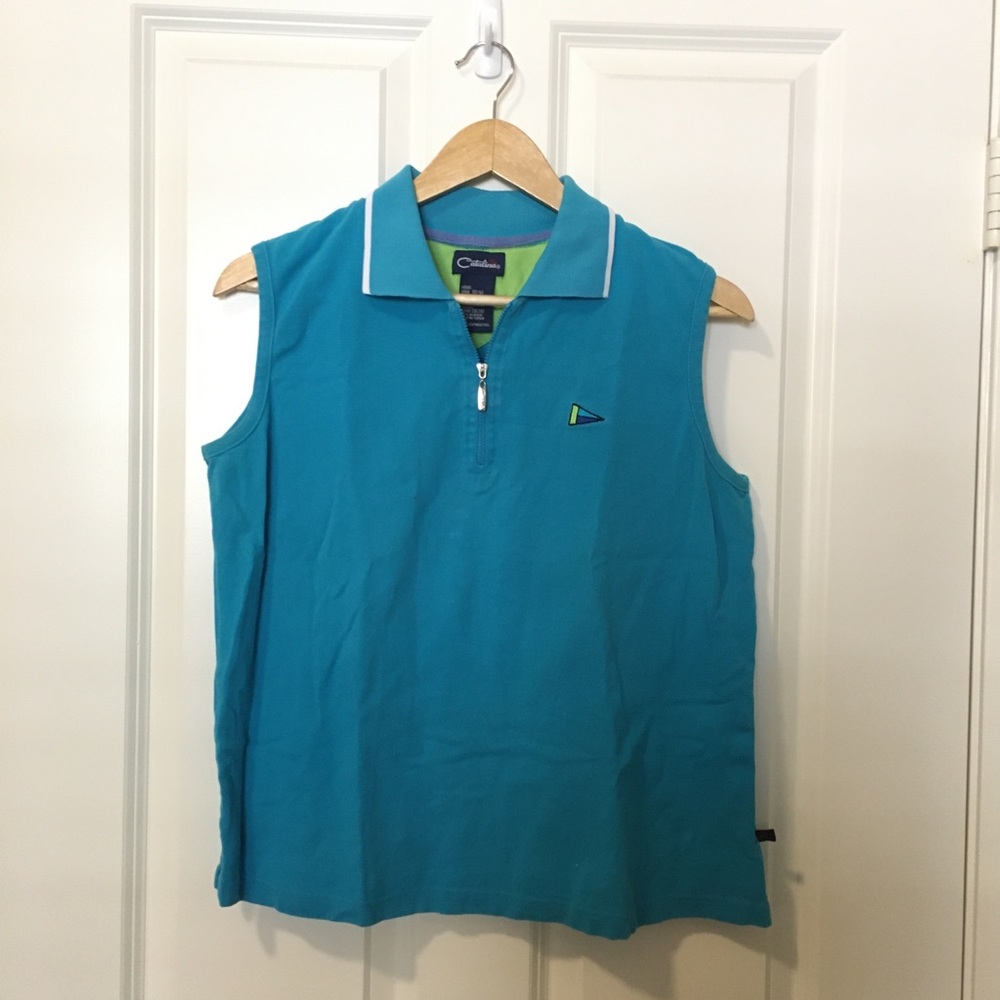 Sleeveless Top with Front Zipper Closure